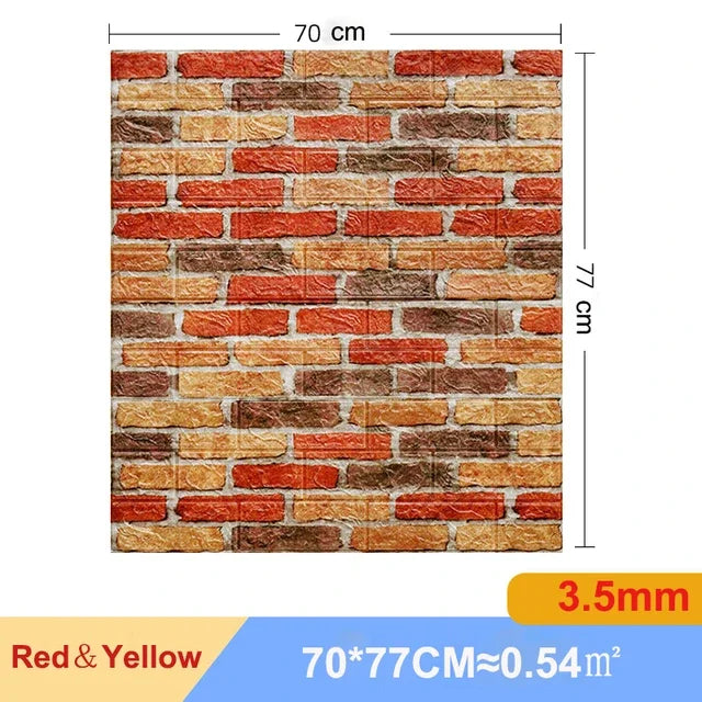 1/5/10Pcs 70*77cm Self-adhesive 3D Retro WallPaper Crash Sponge Imitation Brick Wall Sticker for Home DIY Wall Decor Backdrop