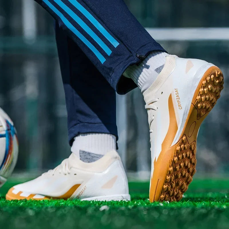 Men Football Field Boots Original Artificial Grass Long Spikes Football Shoes Futsal Society Outdoor Sports Soccer Shoes Unisex