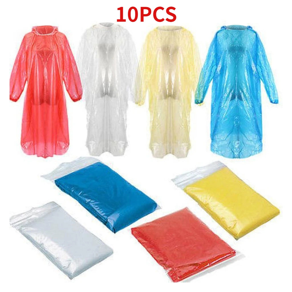 5/10PC Disposable Raincoat Adultchildren Waterproof Rain Coat Hiking Camping Poncho Hood Raincoat Outdoor Travel Rain Wear