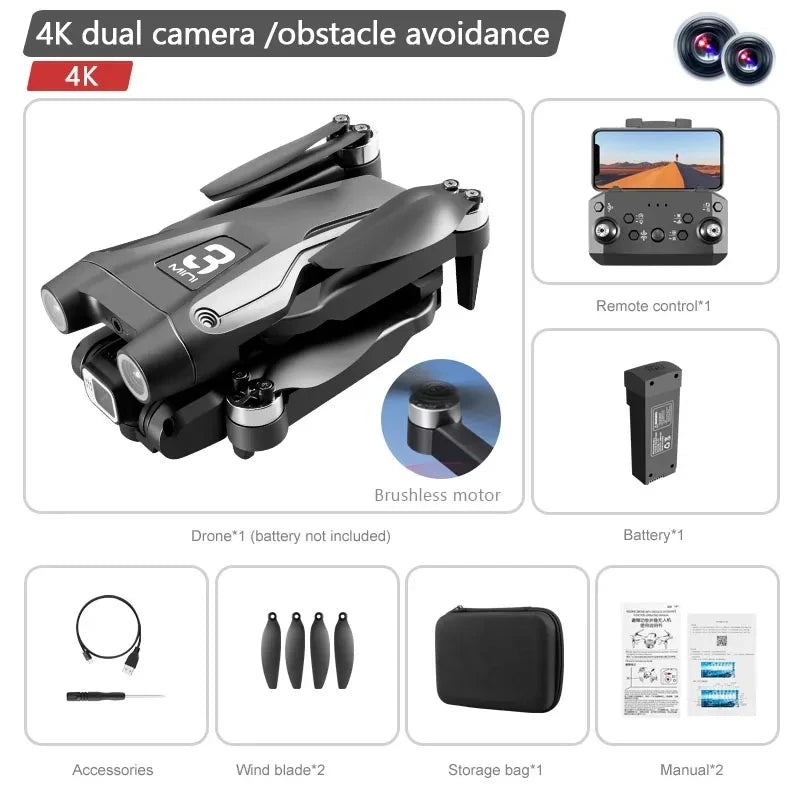 Drone Z908 Pro Max Dwi Kamera Profesional Tanpa Brushless Motor GPS Aliran Optik Pengelakan Halangan Quadcopter Lipat 8K Drone