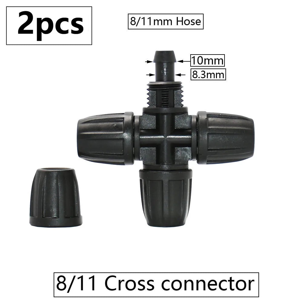 3/8" 8mm Penyambung Hos Taman 8/11 Hingga 4/7 3/5mm Pengurangan Hos Pemisah Air Tee Siku Hujung Palam Titisan Sistem Pengairan