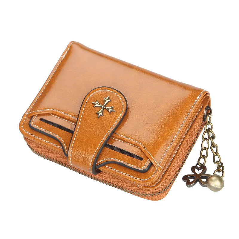 Dompet dan Dompet Wanita Beg Wang Kulit PU Wanita Dompet Pengait Pendek Pemegang Kad Syiling Kecil Biru Merah Clutch Dompet Wanita Baharu