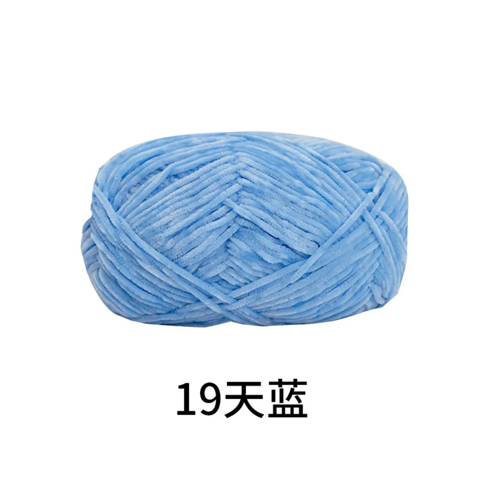 40g/roll 2mm Lustre Chenille Yarn DIY Hand Crochet Dolls Shoes Materials For Hand Knitting Thin Pleuche Wool Rope