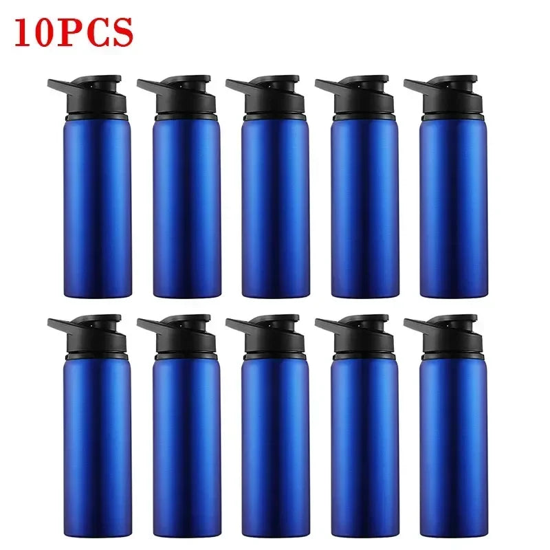 2Pcs Portable Stainless Steel Bicycle Water Bottle Straight Drinking Outdoors Sports Travel Kettle Metal Water Bottle