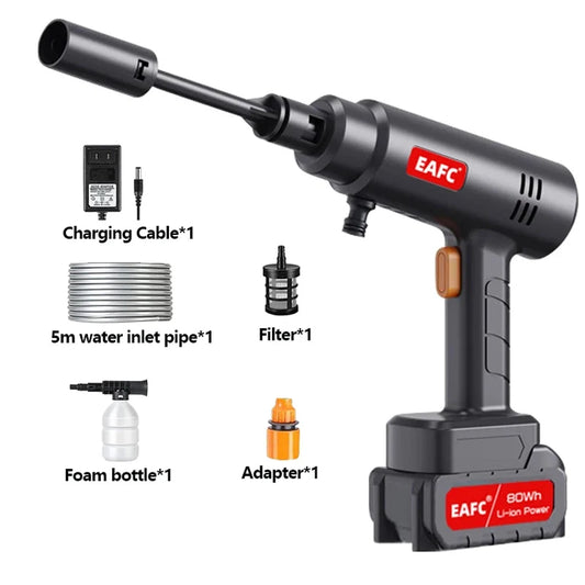 EAFC 60Bar Cordless High Pressure Car Washer 30000mAh Rechargeable Car Wash Gun Electric Water Gun Foam Machine