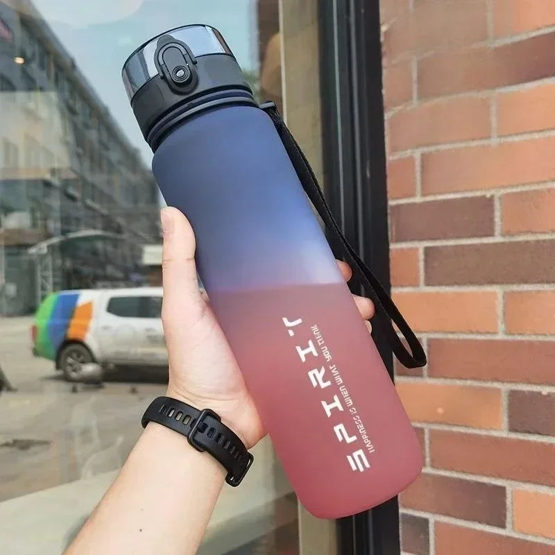 500/1000ML Sports Water Bottle Large Capacity Leak Proof Colorful Plastic Cup Portable Outdoor Travel Gym Fitness Jugs Drinkware