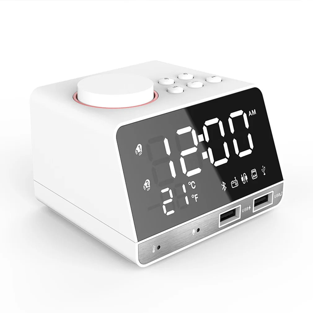 K11 Bluetooth-compatible Radio Alarm Clock Speaker Radios With 2 USB Ports LED Digital Alarm Clock Home Decoration Table Clock
