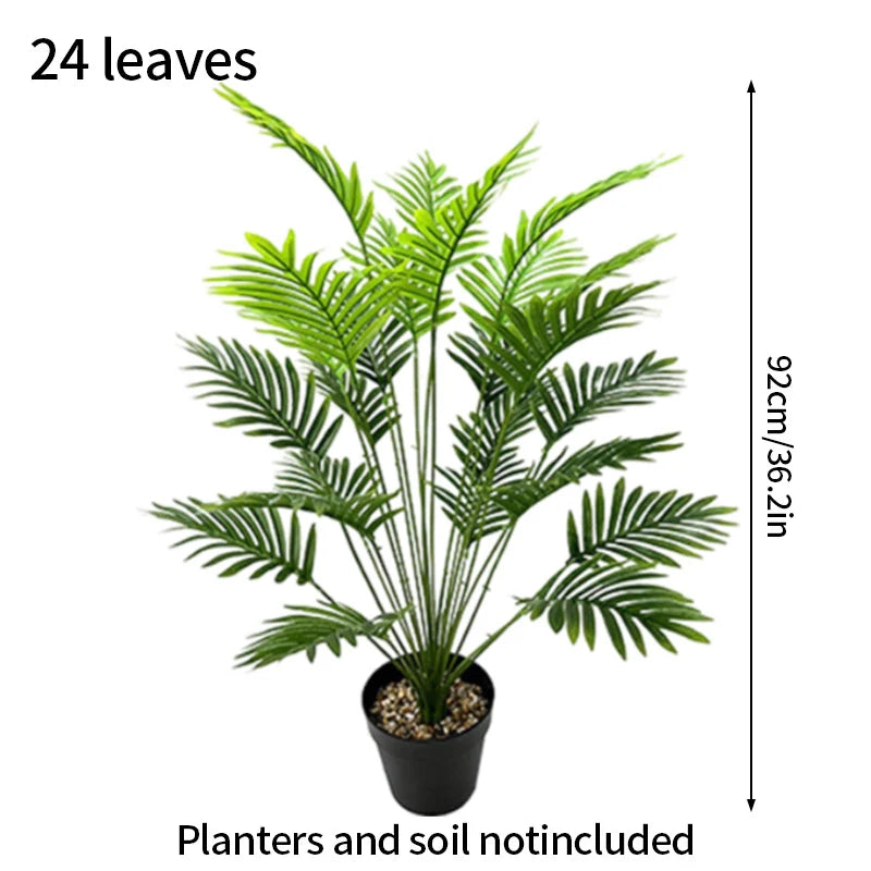 Large Decorative Artificial Plant Home Decor Fake Tropical Palm Tree Plants Banana Plants Leaves Green Plant Branch Garden Decor