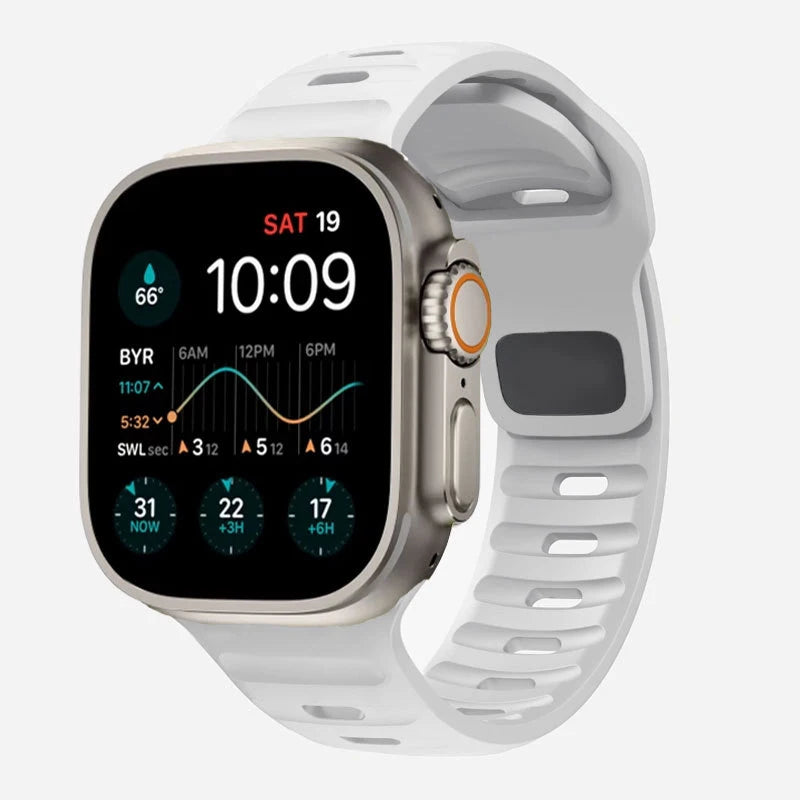 New Original Silicone Strap For Apple Watch Ultra 49mm Sports Bracelet iWatch Series 9 8 7 45mm 41mm 6 5 4 3 SE2 44mm 40mm Band