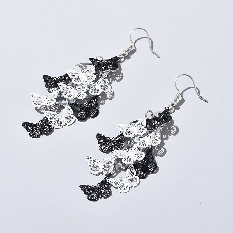 Vintage Hollow Leaves Drop Earrings for Women Bohemian Colorful Long Dangle Earrings 2024 Fashion Jewelry boucle oreille femme