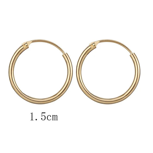 Gold Color Vintage Circle Hoop Earrings for Women Girls Simple Fashion Geometric Drop Earring Set New Trendy Jewelry Party Gifts