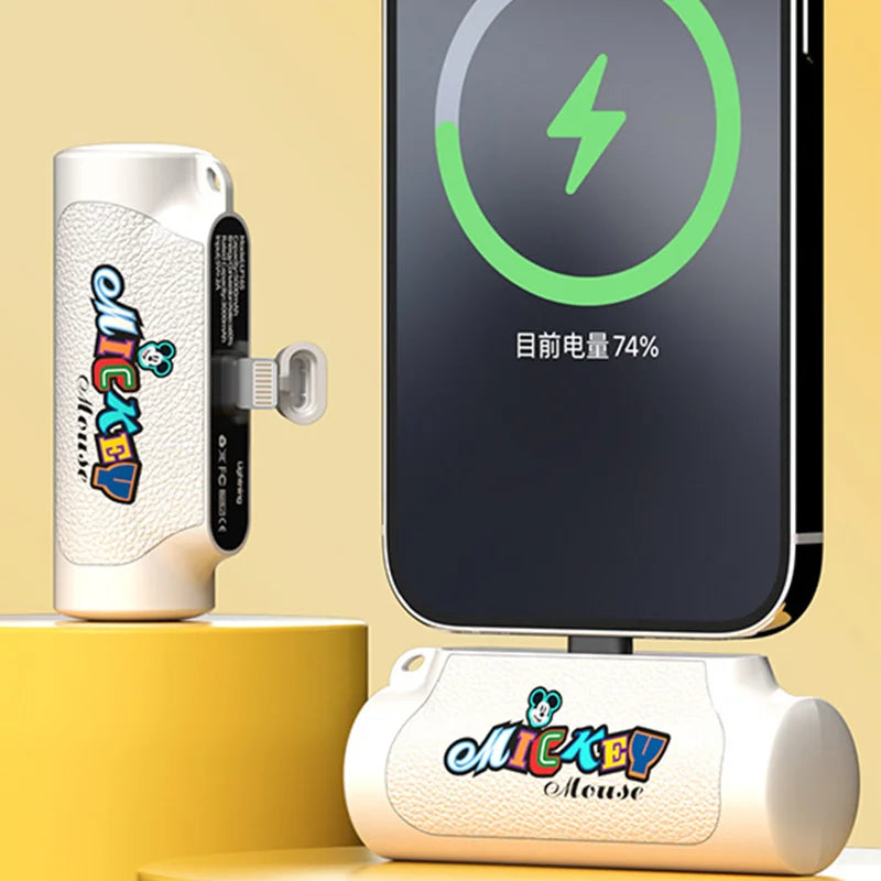 Bank Kuasa Disney Pocket Baharu Jarum Kapsul Tanpa Wayar Bank Kuasa Mudah Alih Kompak Dan Mudah Alih Power Bank Pengecasan Pantas
