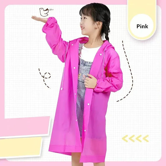 EVA Children Raincoat Thickened Waterproof Rain Coat Kids Clear Transparent Tour Waterproof Rainwear Student travel Rain Poncho