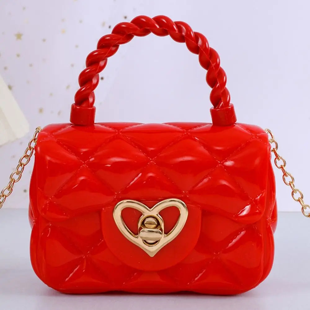 New Heart Pattern Mini Shoulder Bags PU Small Satchel Women Girls Coin Wallets Purse Durable Handbags Streetwear Accessory