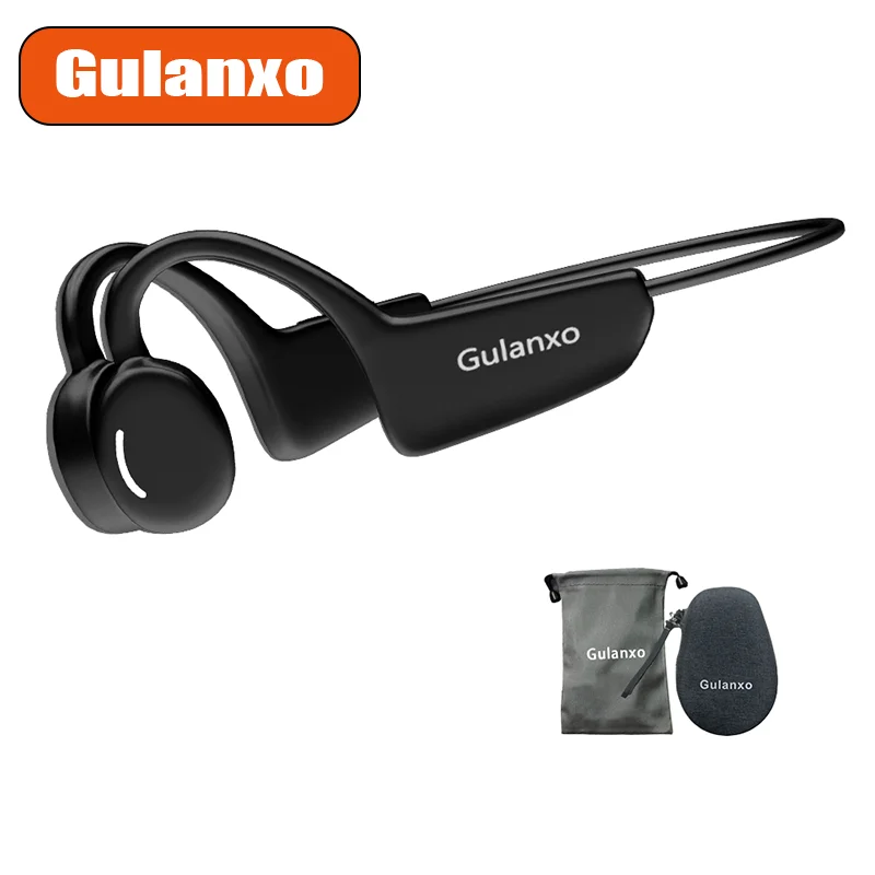 Gulanxo Fon telinga senaman pengaliran tulang fon telinga wayarles fon telinga serasi Bluetooth fon telinga berjalan mikrofon bebas tangan