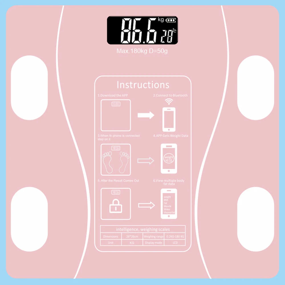 INSMART Smart Body Weight Scale Digital Body Composition Body Weight Balance Bioimpedance Scale BMI Floor Scales Bathroom Scale