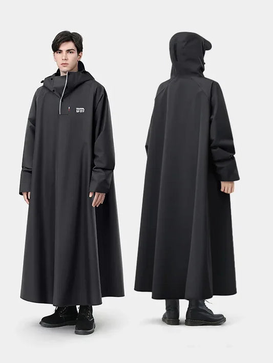 Thicken Oxford Waterproof Rain Gear Rain Poncho Korean Fashion Rain Coat One-piece Long Raincoat Loose Oversized Hooded Rainwear