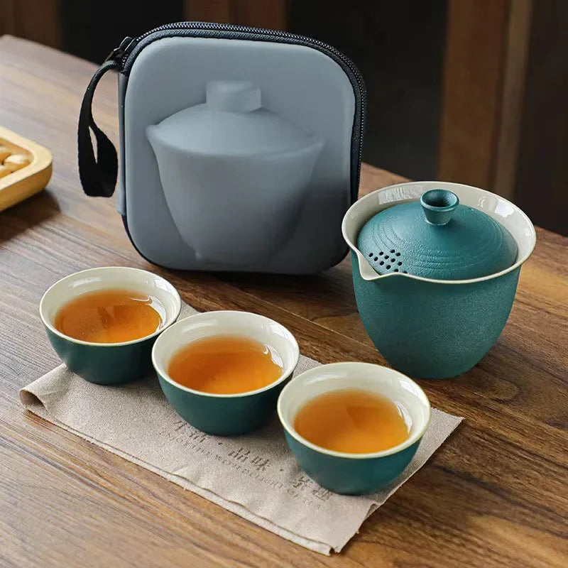 TravelTea Set Portable Outdoor Camping Tea Making Tool Single Kung Fu Teaware Sets The Best Gift for Tea Culture Lovers Gift Set