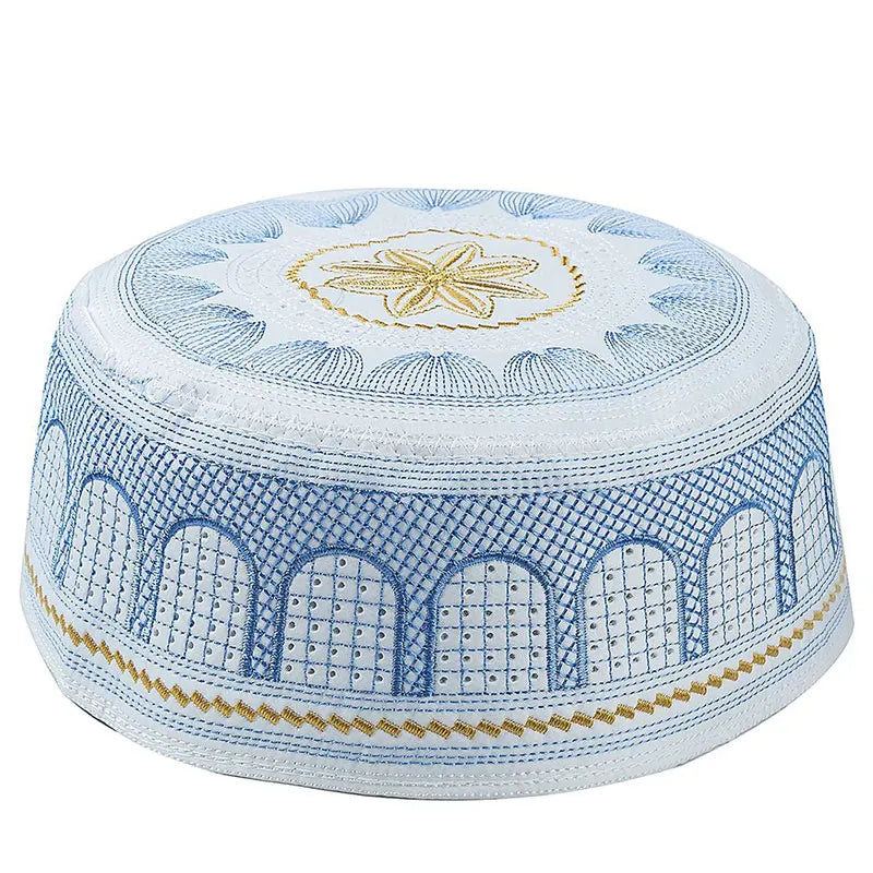 Lelaki Muslim Topi Solat Bordir Leisure Arab Man Bonnet Beanie Arab Saudi Topi Islam Serban Hijab Topi Yahudi Islam Tudung