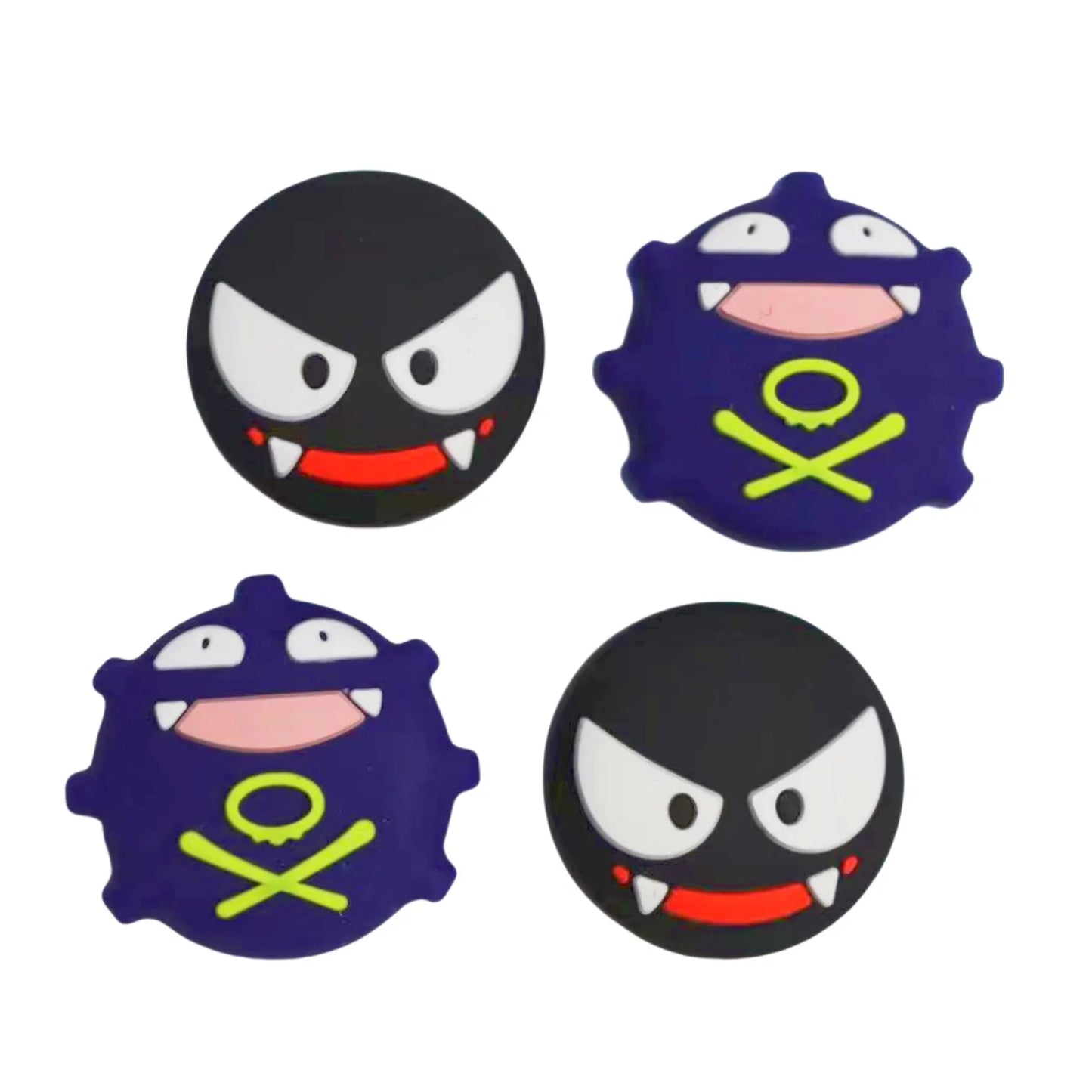 4PCS Pokemon Gengar Silicone Anime Soft Thumb Stick Grip Cap untuk Nintendo Switch Oled NS Joy-con Thumb Stick Grip Cap Cover Hadiah
