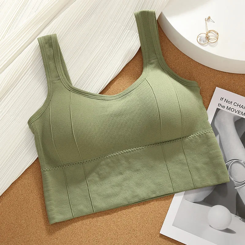 Top Kecergasan Anti-Peluh Bernafas Bra Yoga Lancar Wanita Atasan Crop Tahan Hentakan Bra Sukan Atasan Senaman Bra Sukan