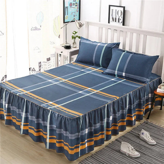 Bed Skirt Cotton Bedspread Set Embroidery Bed Dress Pillow Cases 3 Pieces/Set For King/Queen Double 1.5/1.8/2M Sheet Cover 3PCS