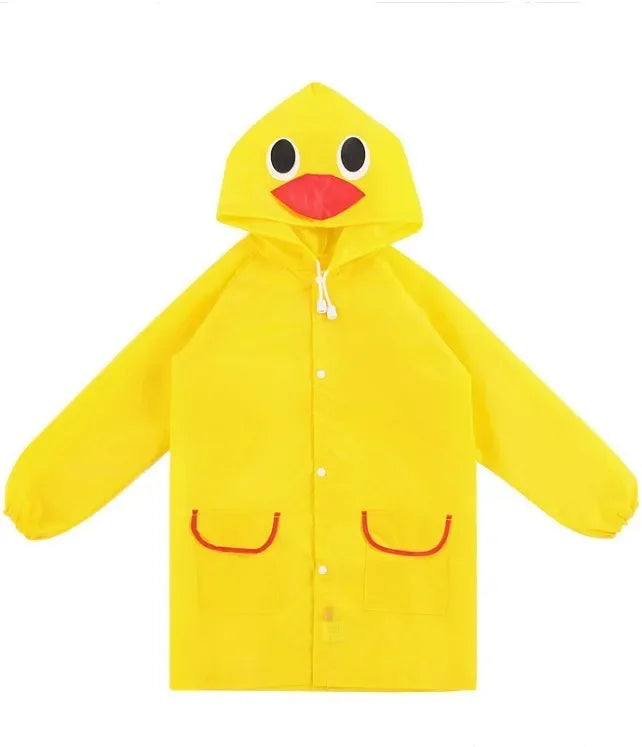1Pcs Baju Hujan Kanak-kanak Poncho Kartun Korea Jubah Itik Kuning Kecil Baju Hujan Kanak-kanak Luaran Baju Hujan Tadika Sekolah