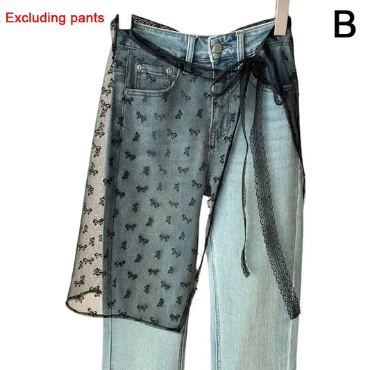 INS Blogger Skirt Kasa Berlapis Lace Y2k Streetwear Apron Balut Skirt Lace Up Seluar Padanan Gadis Pedas Susun Y2k Skirt Balut