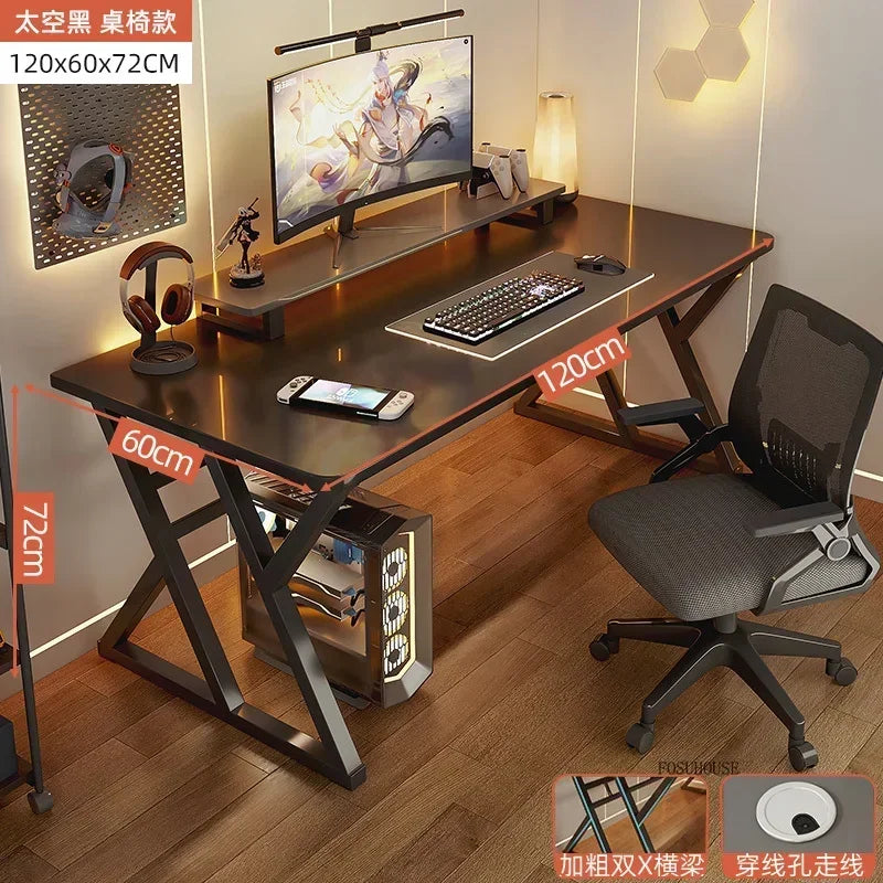 Meja Komputer Desktop Meja Pejabat Meja Isi Rumah Ringkas Meja Permainan Moden dan Set Kerusi Bilik Tidur Meja Kerja Perabot Pejabat