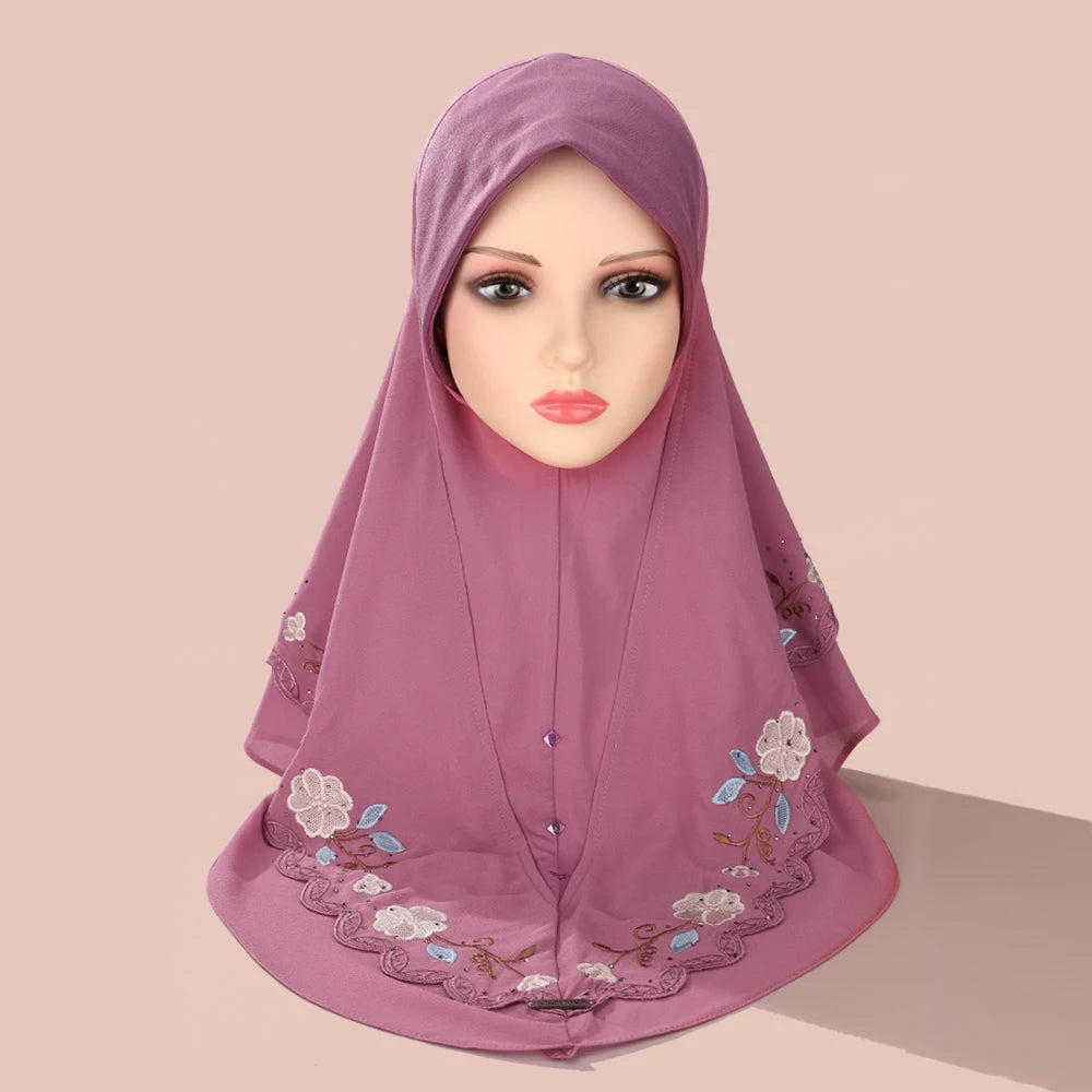 Tudung Muslim Lapisan Dua Lapisan Berat Tudung Lace Pullover Tudung Wanita Melayu Muslim Lapisan Dua Tudung Manik Chiffon