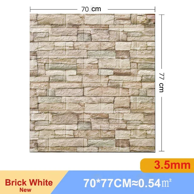 1/5/10Pcs 70*77cm Self-adhesive 3D Retro WallPaper Crash Sponge Imitation Brick Wall Sticker for Home DIY Wall Decor Backdrop