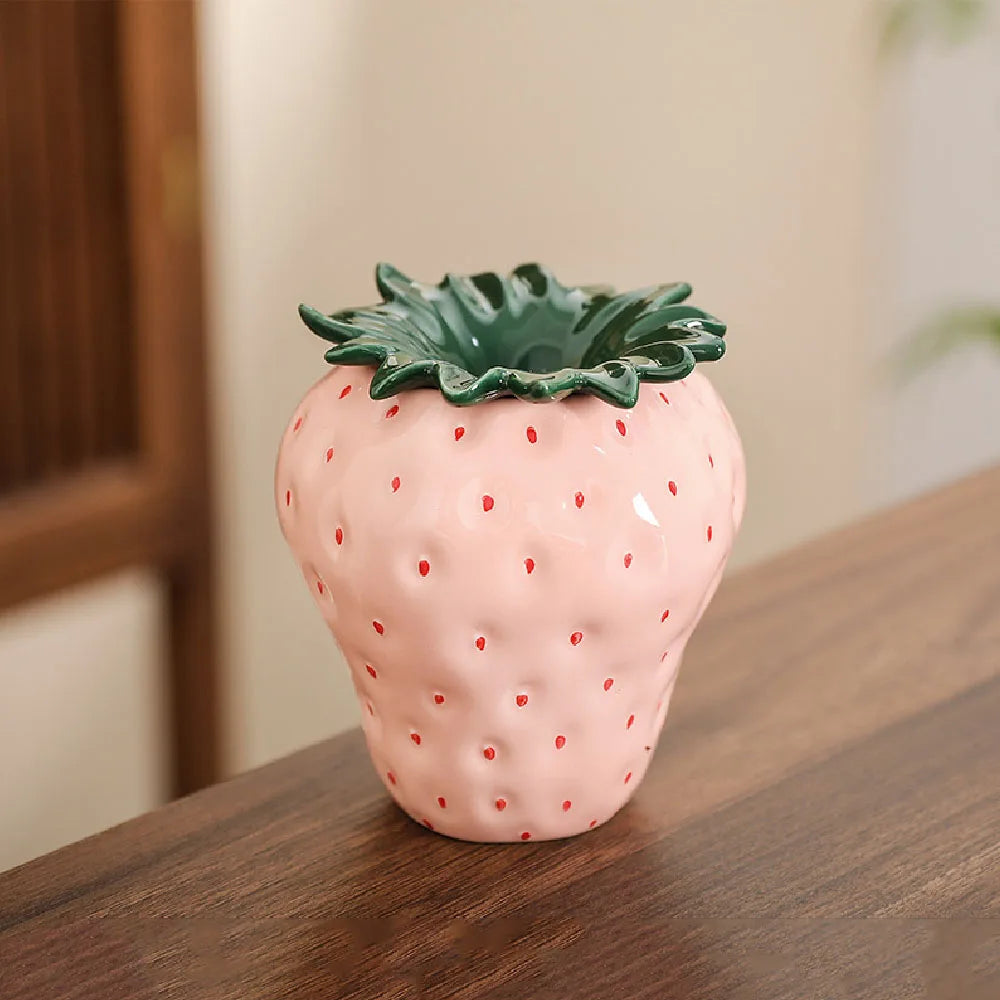 Asbak strawberi seramik dengan penutup, kalis angin dan kalis abu terbang, rumah, ruang tamu, hiasan asbak pejabat, storan dan pro