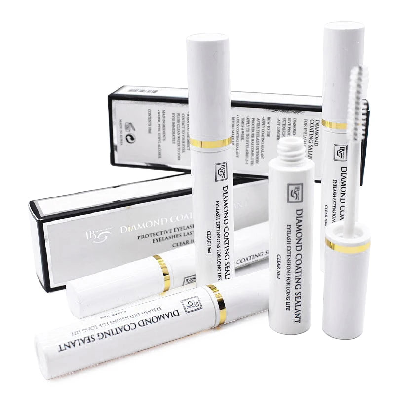 2 Botol EONBEAUT Sambungan Bulu Mata Pengedap Salutan Berlian Black Coat Sealer Pelindung Jangka hayat lebih lama 10ml Lutsinar