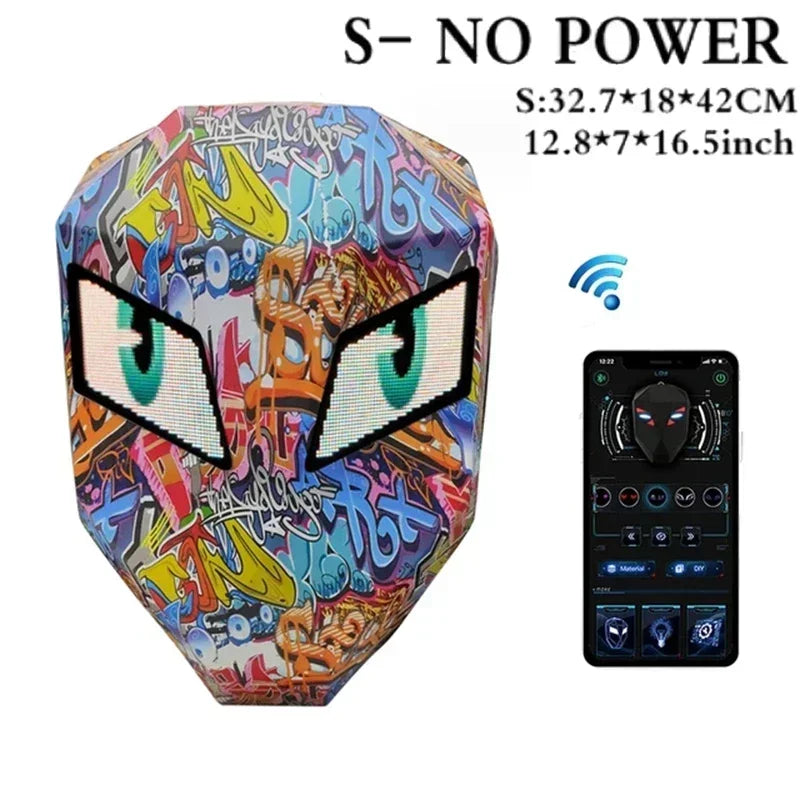 LOY LED Knight Berbasikal Beg galas Fesyen Topi keledar Motosikal Bluetooth Kalis Air Cangkang Keras Komputer riba Beg Personaliti Dengan Mata