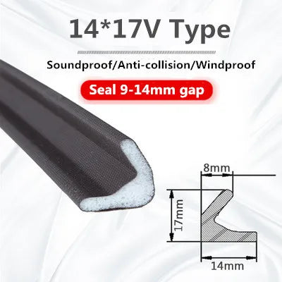 6M Self-adhesive Door Window Sealing Strip Dustproof Soundproof Foam Insulation V-type Weather Stripping Door Seal Gap Filler