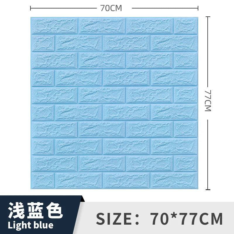 3/5MM 3D Wall Sticker Panel Foam Home Decoration DIY Wallpaper Living Room Bathroom Tv Background Self Adhesive Panels 70*77cm