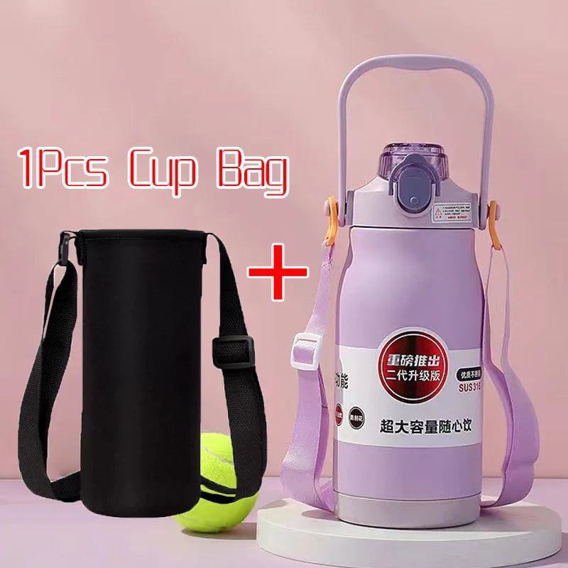 1600ml Large Capacity Thermal Water Bottle Stainless Steel Thermo Bottle Tumbler Thermos Mug Insulated Cup Thermos Kids Gifts