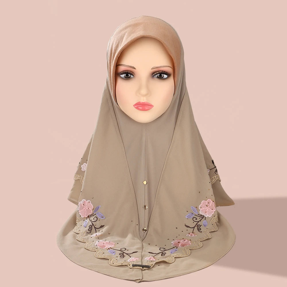 Tudung Muslim Lapisan Dua Lapisan Berat Tudung Lace Pullover Tudung Wanita Melayu Muslim Lapisan Dua Tudung Manik Chiffon