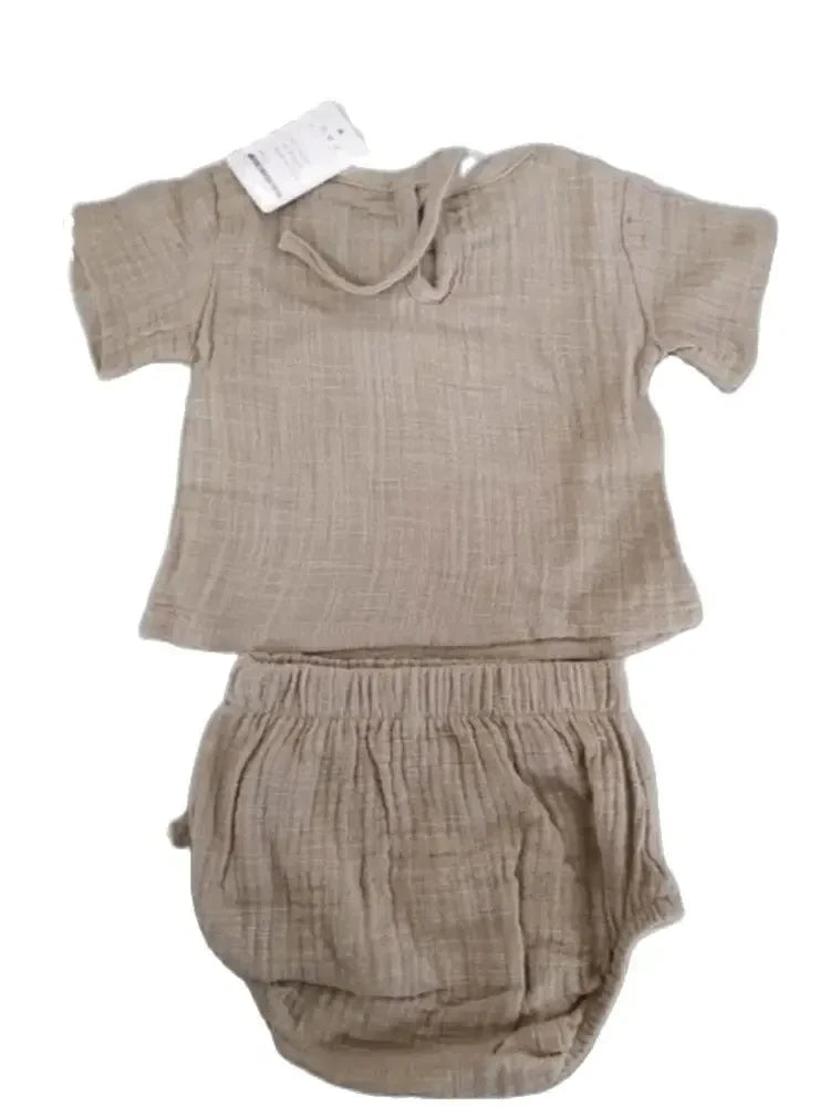 2024 Soft Cotton Linen Baby Boys Suit Casual Children Tee Tops Hot Shorts 2PCS Kid Girls Clothes Set Toddler Girl Clothing