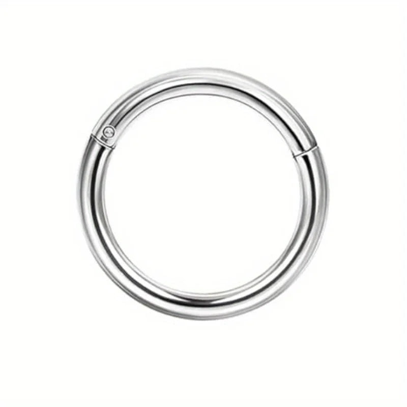 CASSIECA 1Pc Surgical Steel Septum Rings 16G Clicker Nose Rings Hoops Small Cartilage Helix Daith Piercing Jewelry for Women Men