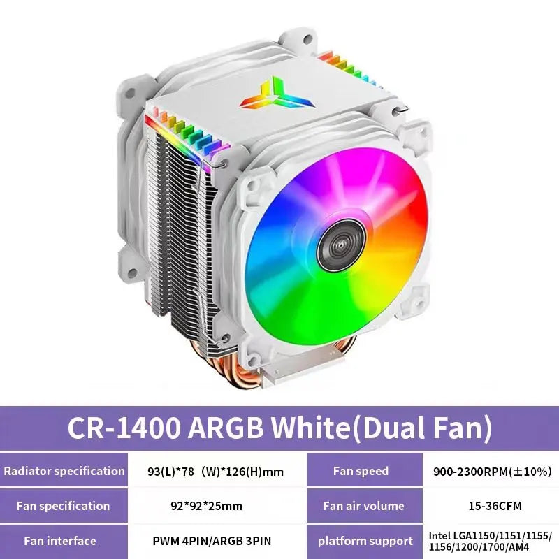 JONSBO CR1000/CR1200/CR1400 EVO CPU Cooler PC Fan Cooling CPU Fan Heatsink Tower Radiator Processor Air Cooler Untuk AM4 1155 1700