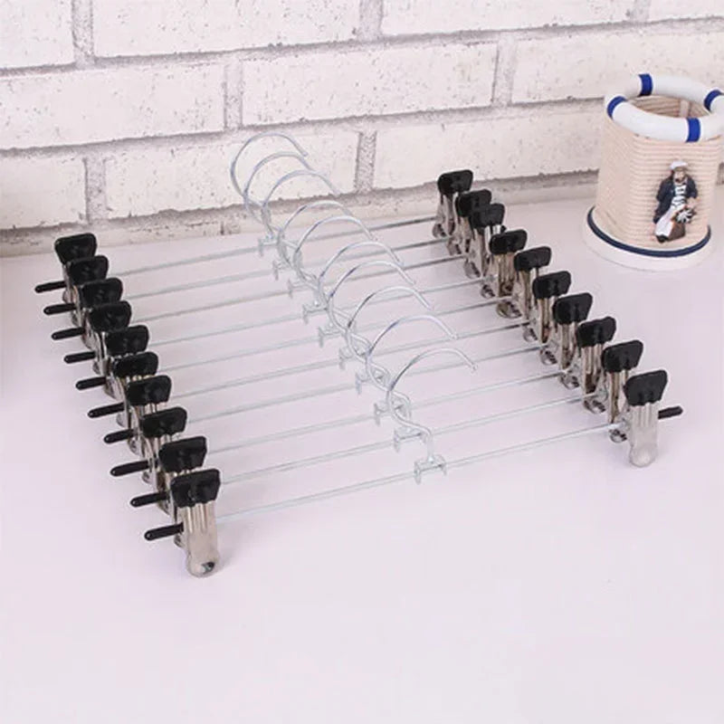 20pcs/10pcs Penyangkut Pakaian Klip Seluar Keluli Tahan Karat Skirt Tidak Licin Penyangkut Pakaian Rak Seluar Almari Pakaian Penyangkut Seluar Tong