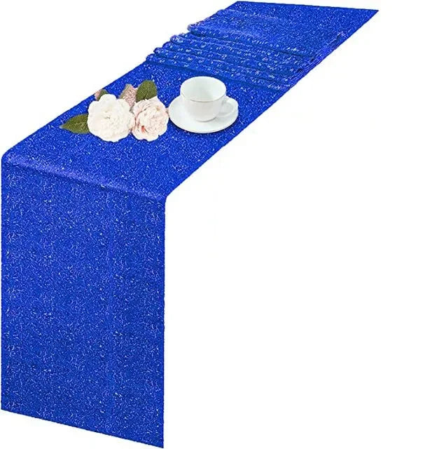 30x180cm Glitter Table Runners Sequin Table Runner Embroidered Mesh Table Cloth for Wedding Birthday Banquet Hotel Decoration