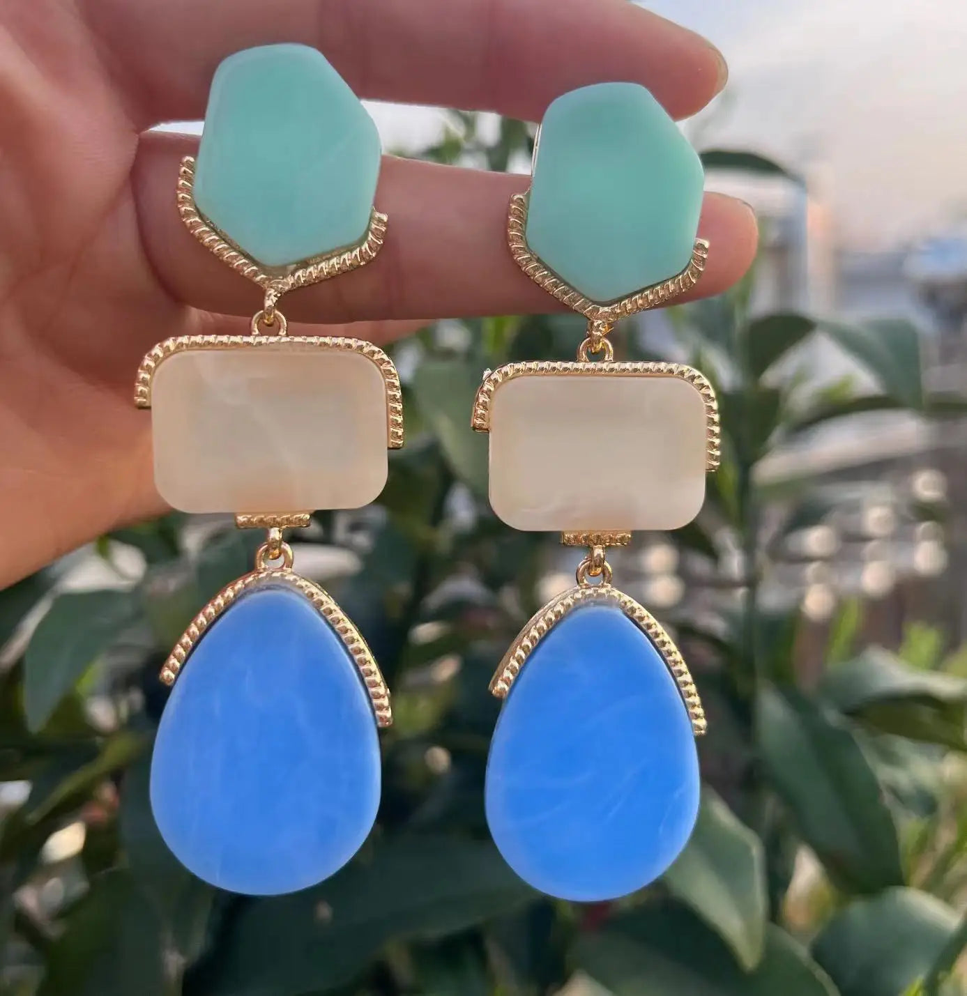 Anting Titisan Air Resin Baharu untuk Barang Kemas Kasual Parti Wanita