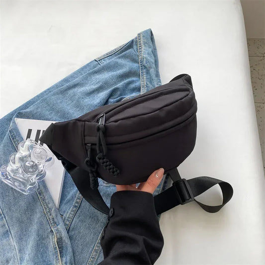Chest Bags Banana Bag for Women Sling Crossbody Waist Pack Canvas Running Waist Bag Casual Fanny Packs Sport Half Moon Belt Bag