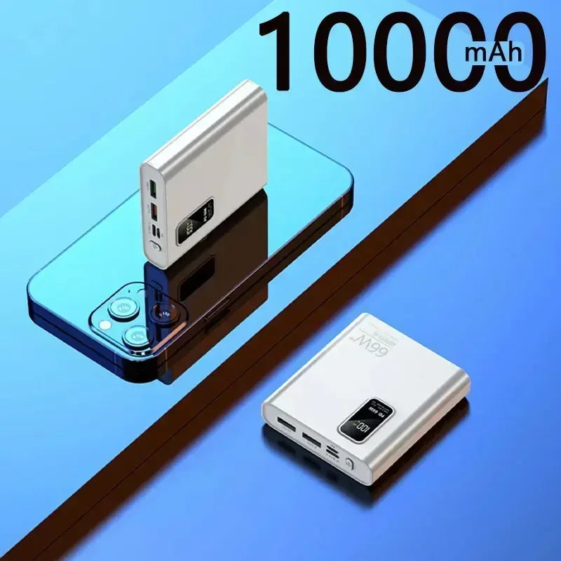 Bank Kuasa 66W 50000mAh Pengecasan Super Cepat Power Bank Pengecas Mudah Alih Paparan Digital Pek Bateri Luaran untuk iPhone Xiaomi