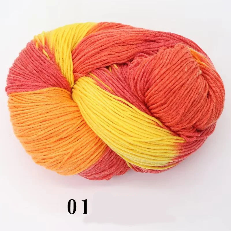 250g Rendering Segment Dyed with Colorful Wool Yarn, Colorful Rainbow Thread, Hand Woven Sweater, Scarf, Hat, Glove Yarn