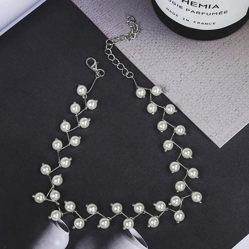Imitation Pearl Choker Fairy Women Necklaces Korean Fashion Pearl Pendants Collar Trend Neck Jewelry Party Neck Decoration