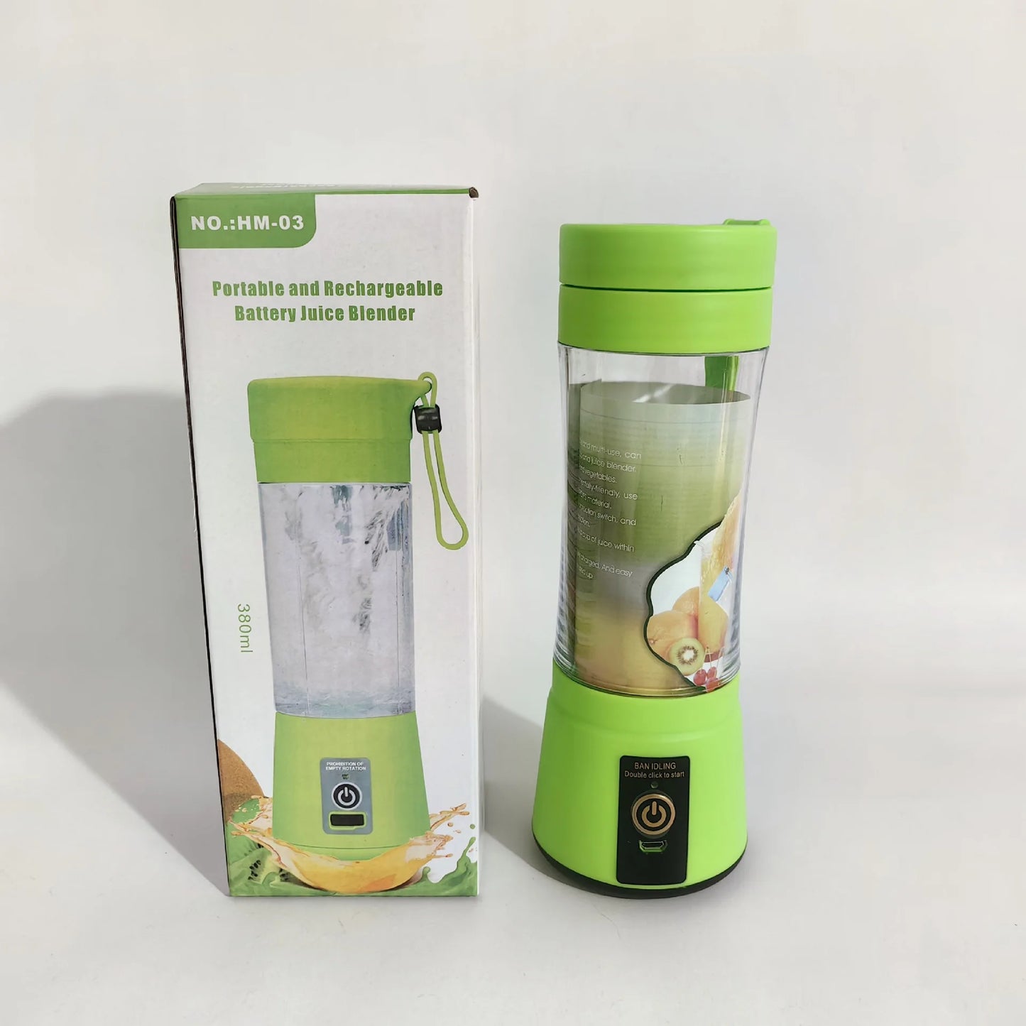 Pengisar Mini Mudah Alih untuk Shake dan Smoothie Boleh dicas semula USB 380ML Perjalanan Cawan Pejus Buah Tangan