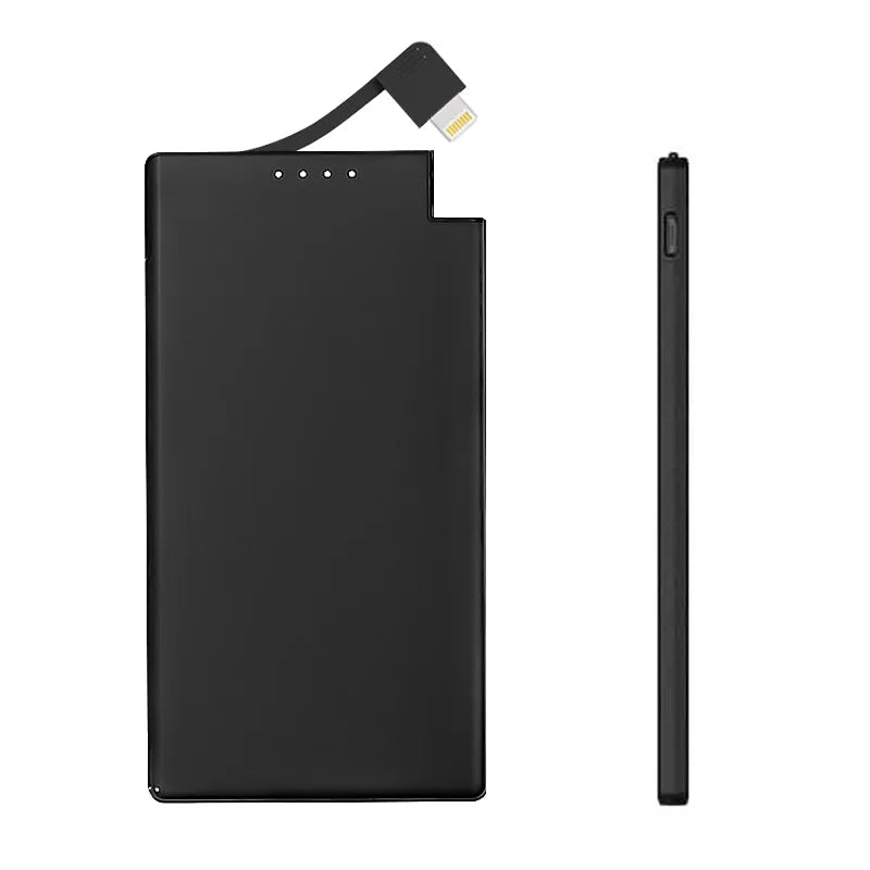 AUSKANG Mini Power Bank Ultra Nipis 6mm Pengecasan Pantas Kapasiti Besar 5000mAh Bateri Sandaran Bateri Berwayar Bank Kuasa Mudah Alih